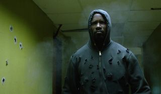 Luke Cage in a hoodie