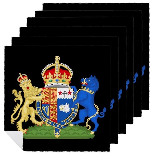Coat of Arms of Queen Camilla Dinner Napkins Cloth for Wedding Cocktail Party Supplies Table Decor 18.7 Inch