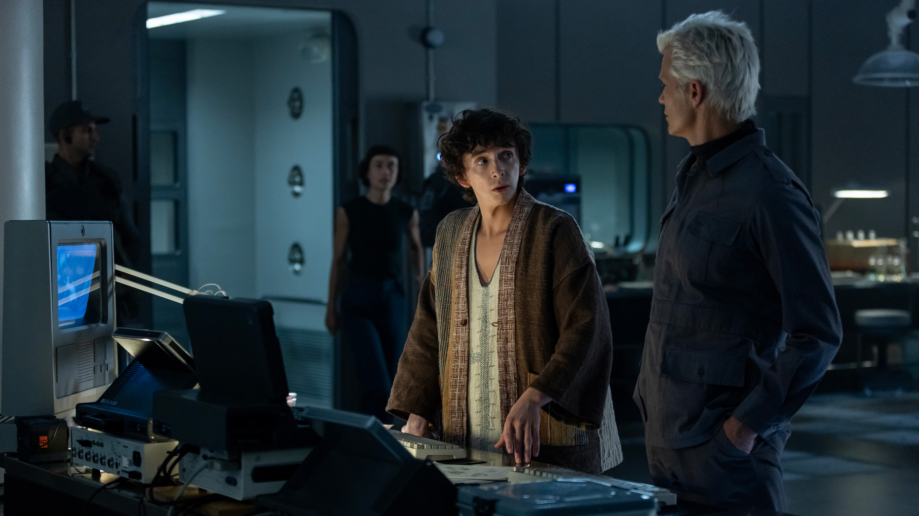 Boy Kavalier (Samuel Blenkin) and Kirsh (Timothy Olyphant) in episode 7 of Alien: Earth.