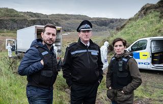 Martin Compston, Adrian Dunbar and Vicky McClure in Line of Duty