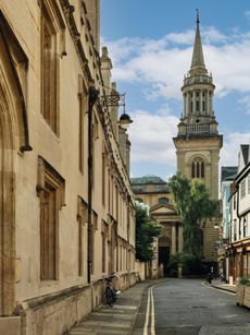 Fig 2: All Saint’s Church viewed along the Turl Street façade of the college. Lincoln College, Oxford. ©Paul Highnam for Country Life