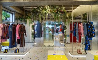 The interior of the London MSGM Boutique flagship store