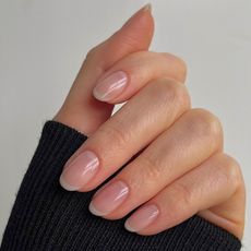 French manicure with sheer white French tips