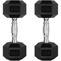 RitFit 10lbs Rubber Encased Hex Dumbbell Pair: was $69 now $39