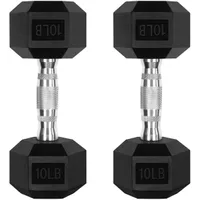 RitFit 10lbs Rubber Encased Hex Dumbbell Pair: was $69 now $39