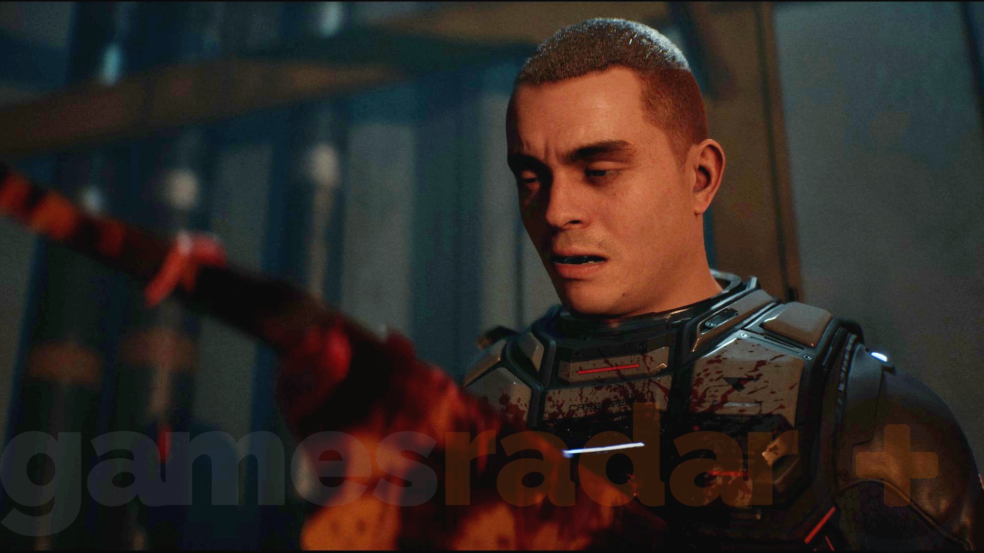 Mitchell is impaled on a piece of metal in Directive 8020