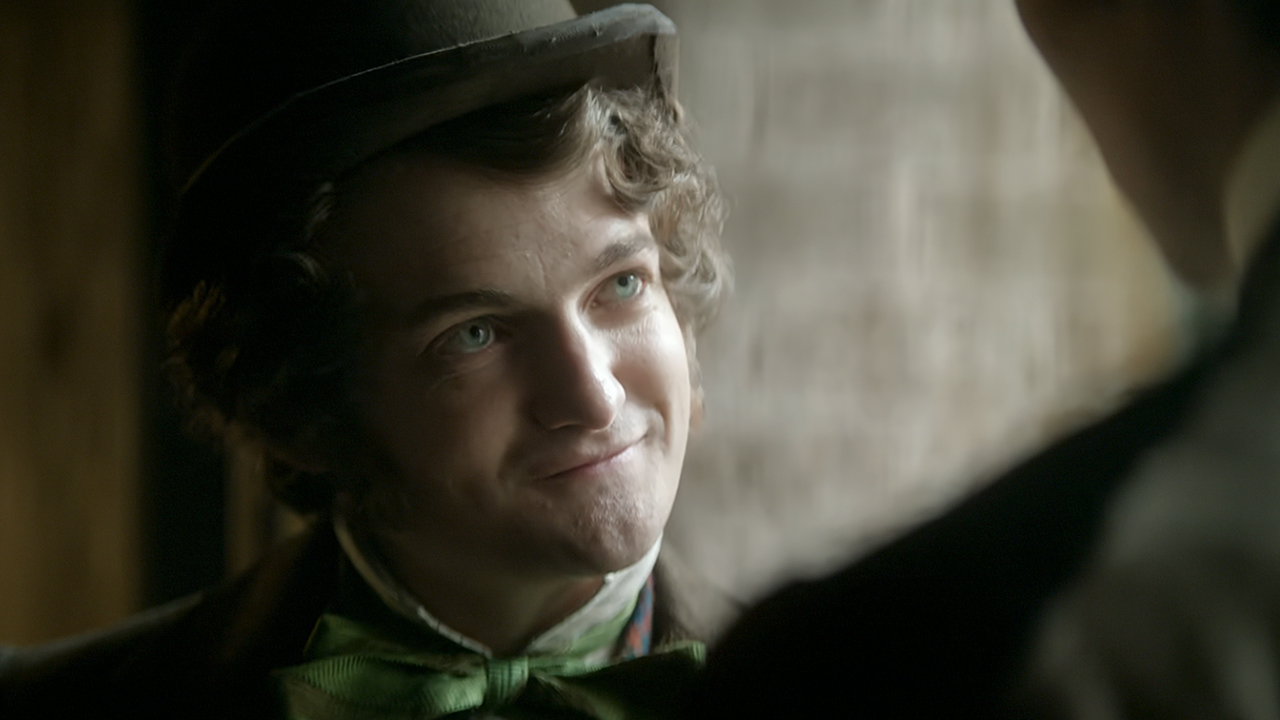 Jack Gleeson smirking in House of Guinness