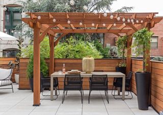 pergola on rooftop in NY by Amber Freda