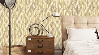 CocoWind Gold Hexagon peel and stick wallpaper