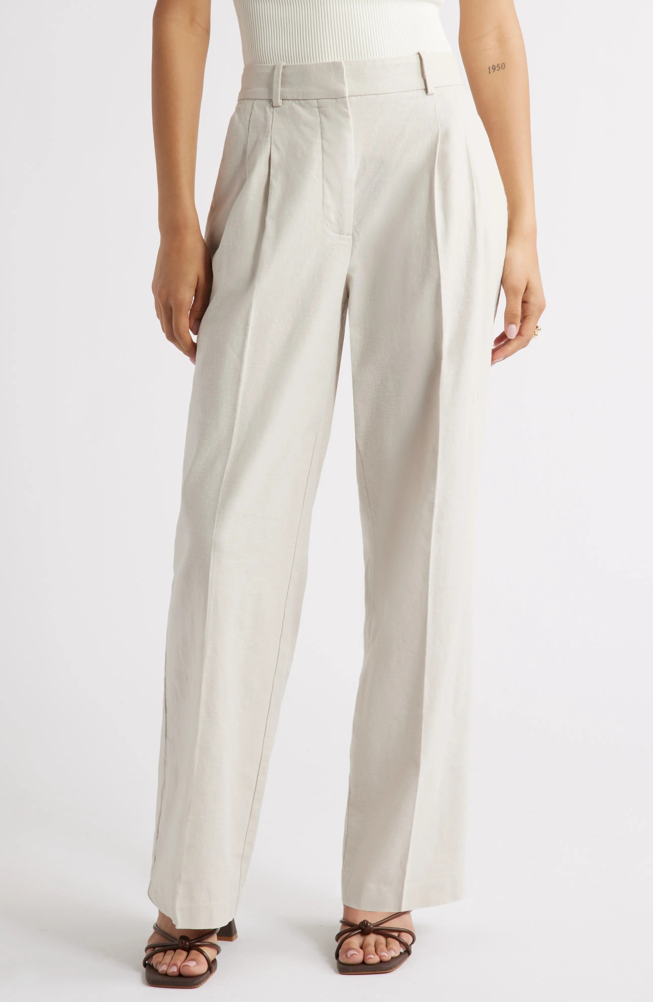 Open Edit, Everyday Linen Blend Pants