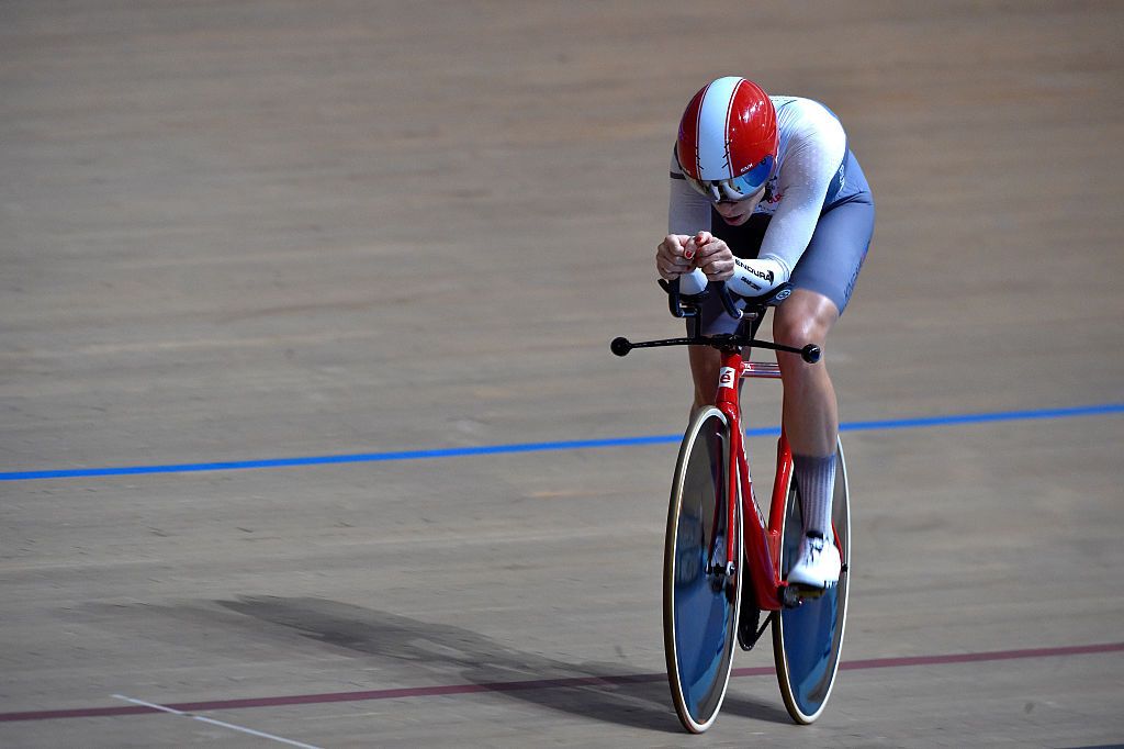 Australian Bridie ODonnell rides as she challenges the cycling world hour distance record for women riders in Adelaide on January 22 2016 AFP PHOTO David Mariuz IMAGE RESTRICTED TO EDITORIAL USE STRICTLY NO COMMERCIAL USE AFP DAVID MARIUZ Photo credit should read DAVID MARIUZAFP via Getty Images