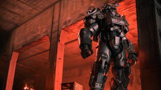 A suit of Power Armor as seen in the Fallout TV show