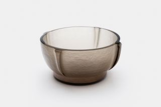 Thick grey glass bowl