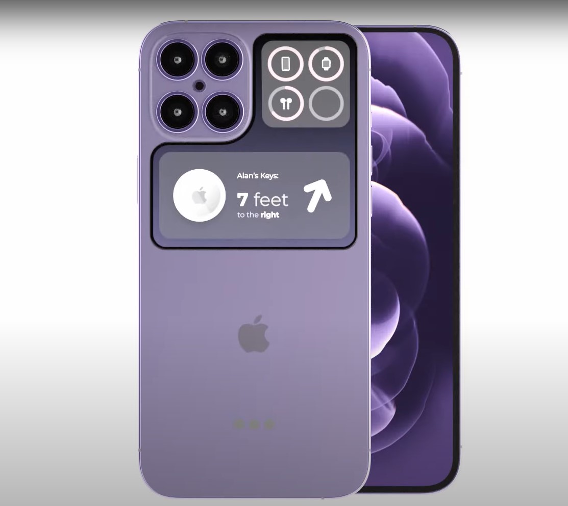 A screenshot from an iPhone 14 concept video.