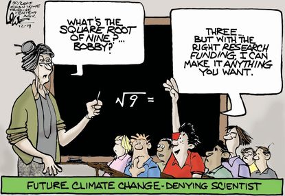 Editorial cartoon U.S. Climate Science Funding