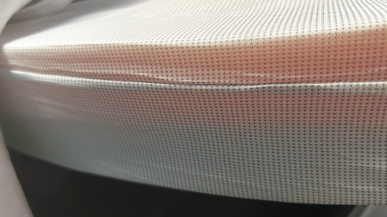 Close up of foam mesh layers