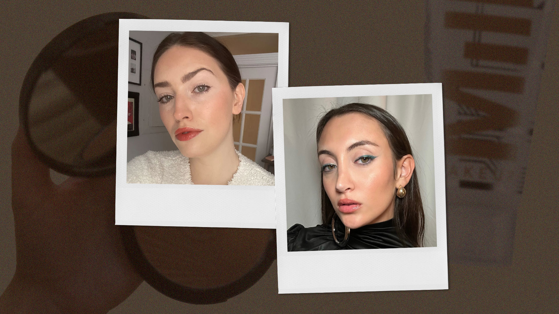Collage of editors Katie Berohn and Alyssa Brascia wearing the best bronzers for fair skin.