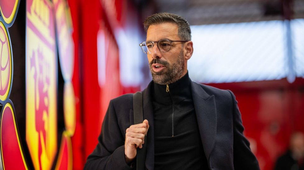 Interim Head Coach Ruud van Nistelrooy of Manchester United arrives ahead of the Premier League match between Manchester United vs Chelsea FC at Old Trafford on November 03, 2024 in Manchester, England. 