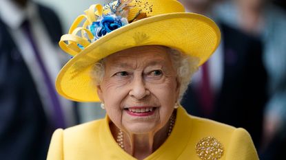 Queen Elizabeth II attends the Elizabeth line's official opening at Paddington Station on May 17, 2022 in London, England