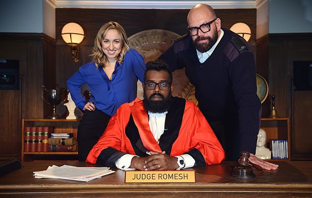 Judge Romesh. Picture shows (l-r): Kerry Howard, Romesh Ranganathan, Tom Davis