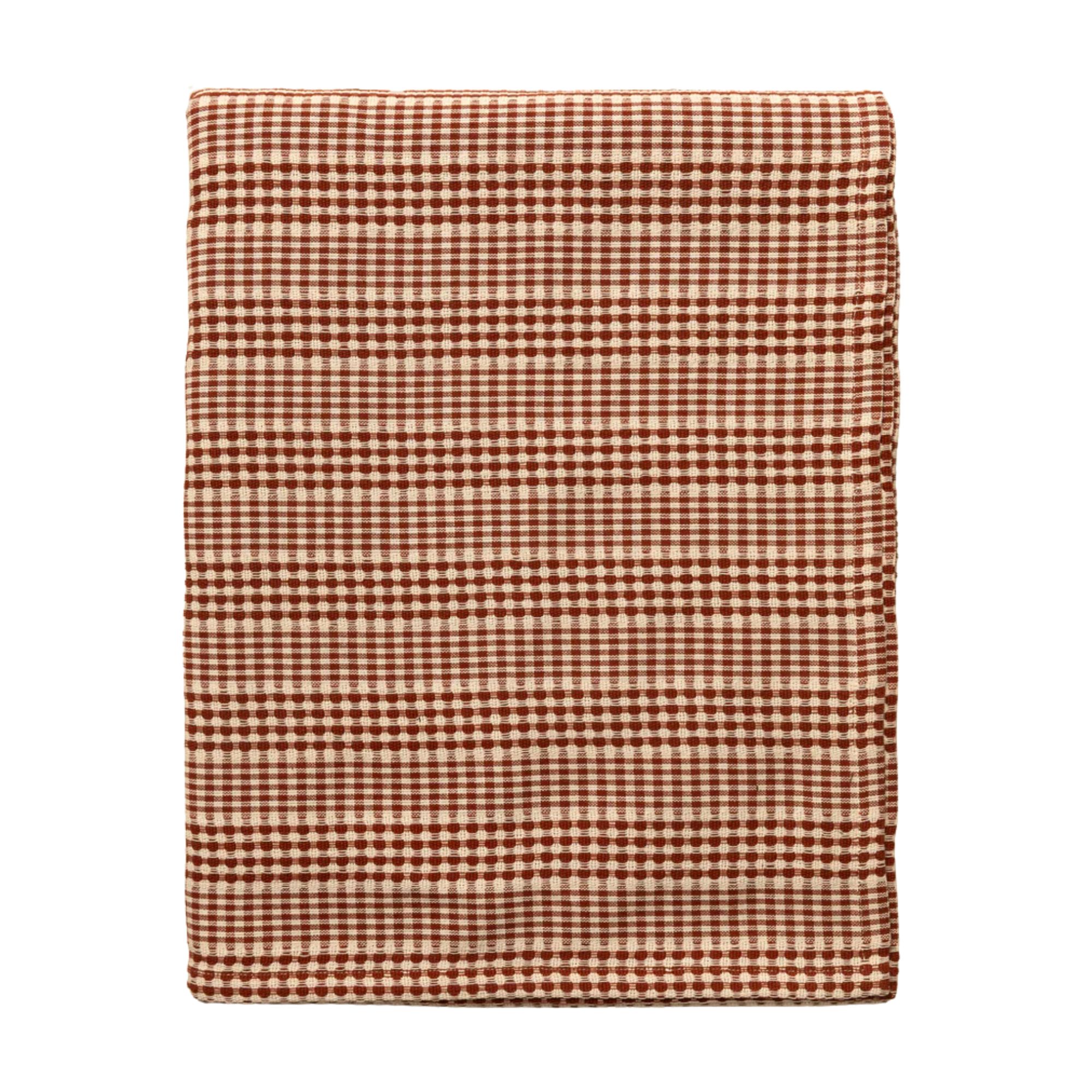 Red gingham weave tablecloth