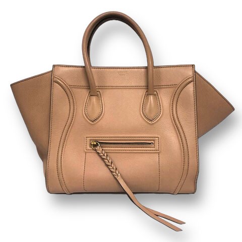Celine Handbag Tote Bag Luggage Phantom Logo Plain Pink Beige Ladies
