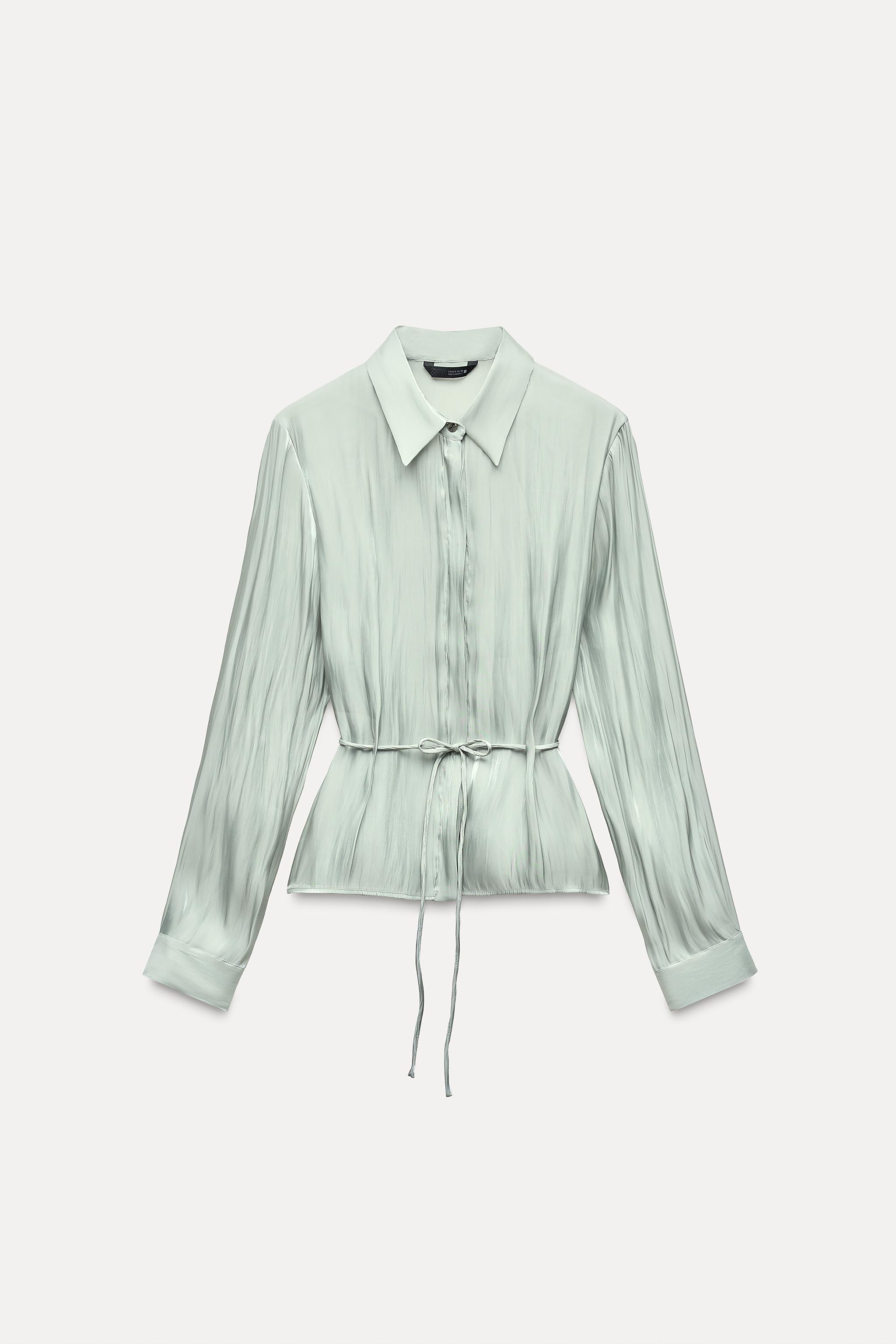 Shimmer Effect Tie Shirt