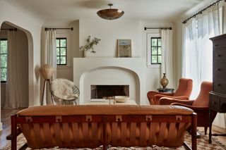 A rust toned living room