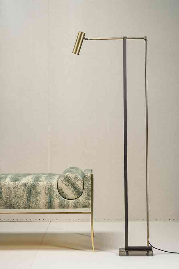 Two images: Left: Courterai chaise longue, right: Naas lamp