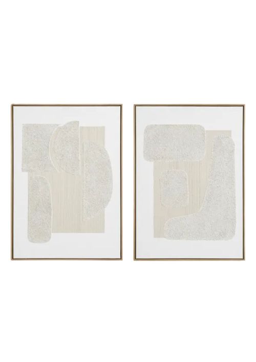 Set of 2 Textured Framed Canvases