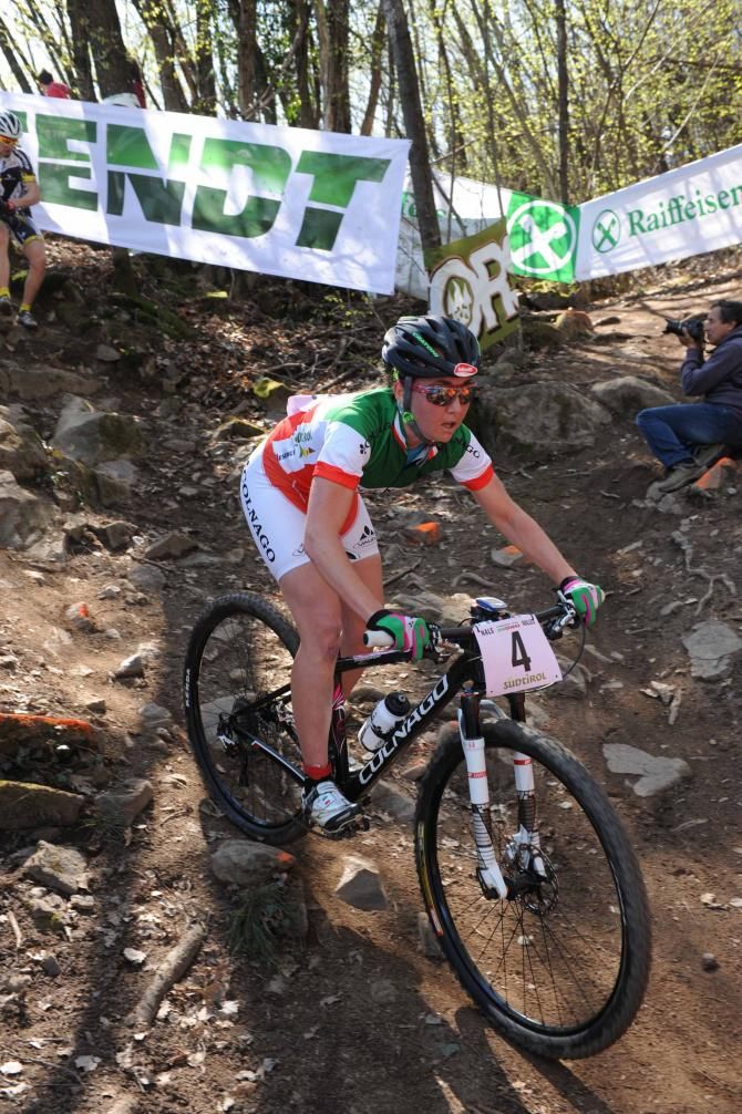 Eva Lechner (Colnago Sudtirol) on her way to winning the Marlene Sunshine Race