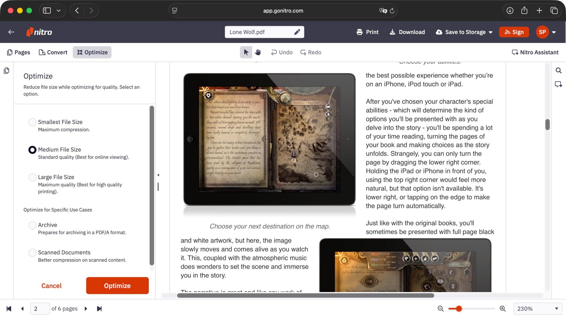 Testing out Nitro PDF editor on a Mac