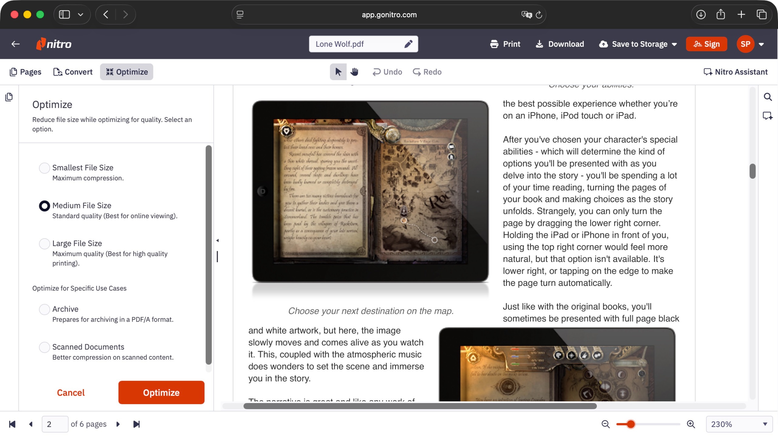 Testing out Nitro PDF editor on a Mac