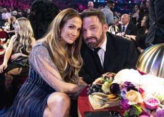 Jennifer Lopez and Ben Affleck seen during the 65th GRAMMY Awards at Crypto.com Arena on February 05, 2023 in Los Angeles, California.