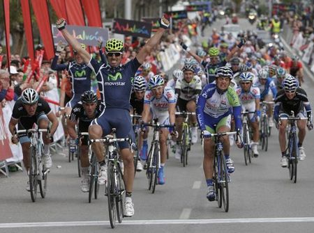 Francisco Ventoso (Movistar) wins stage 3 of the Ruta del Sol.