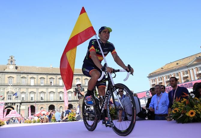 Francesco Ventoso (Movistar) carried the Spanish flag for his team