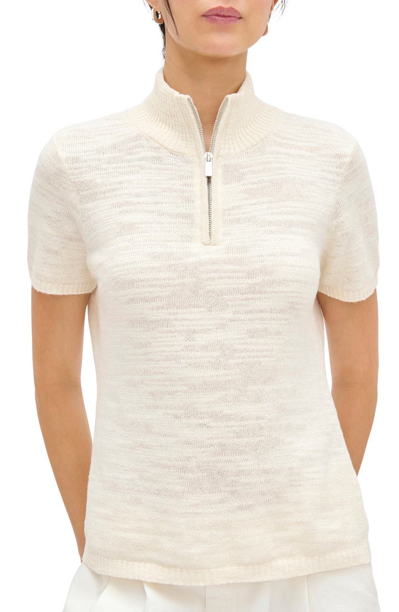 Stevie Half Zip Linen &amp;amp; Organic Cotton Sweater