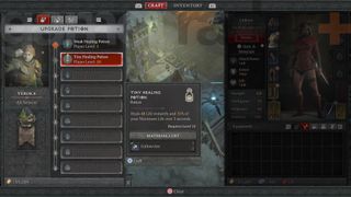 Using Diablo 4 Gallowvine to upgrade potions