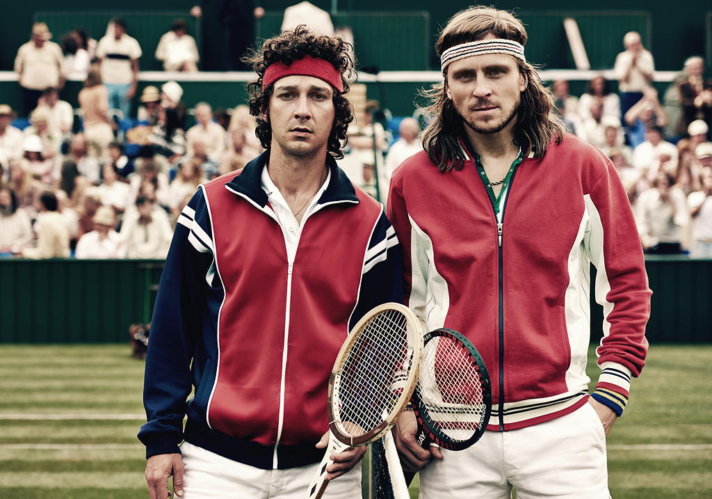TV tonight Shia LaBeouf and Sverrir Gudnason as McEnroe and Borg