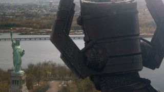 The Fantastic Four: First Steps Galactus looks at Statue of Liberty