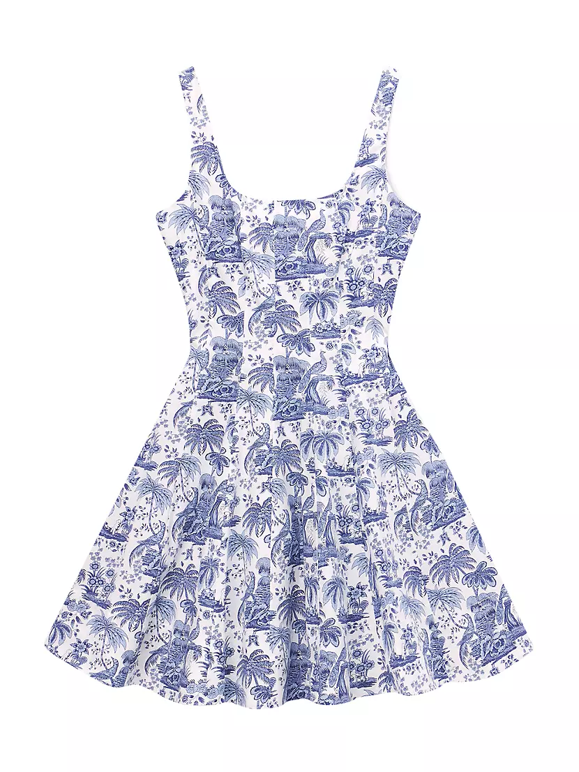 Wells Toile Cotton Poplin Minidress