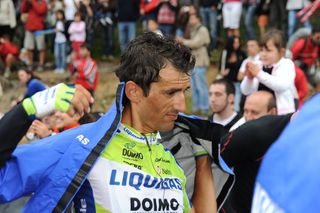 Daniele Bennati (Liquigas-Doimo) wraps up after the finish.