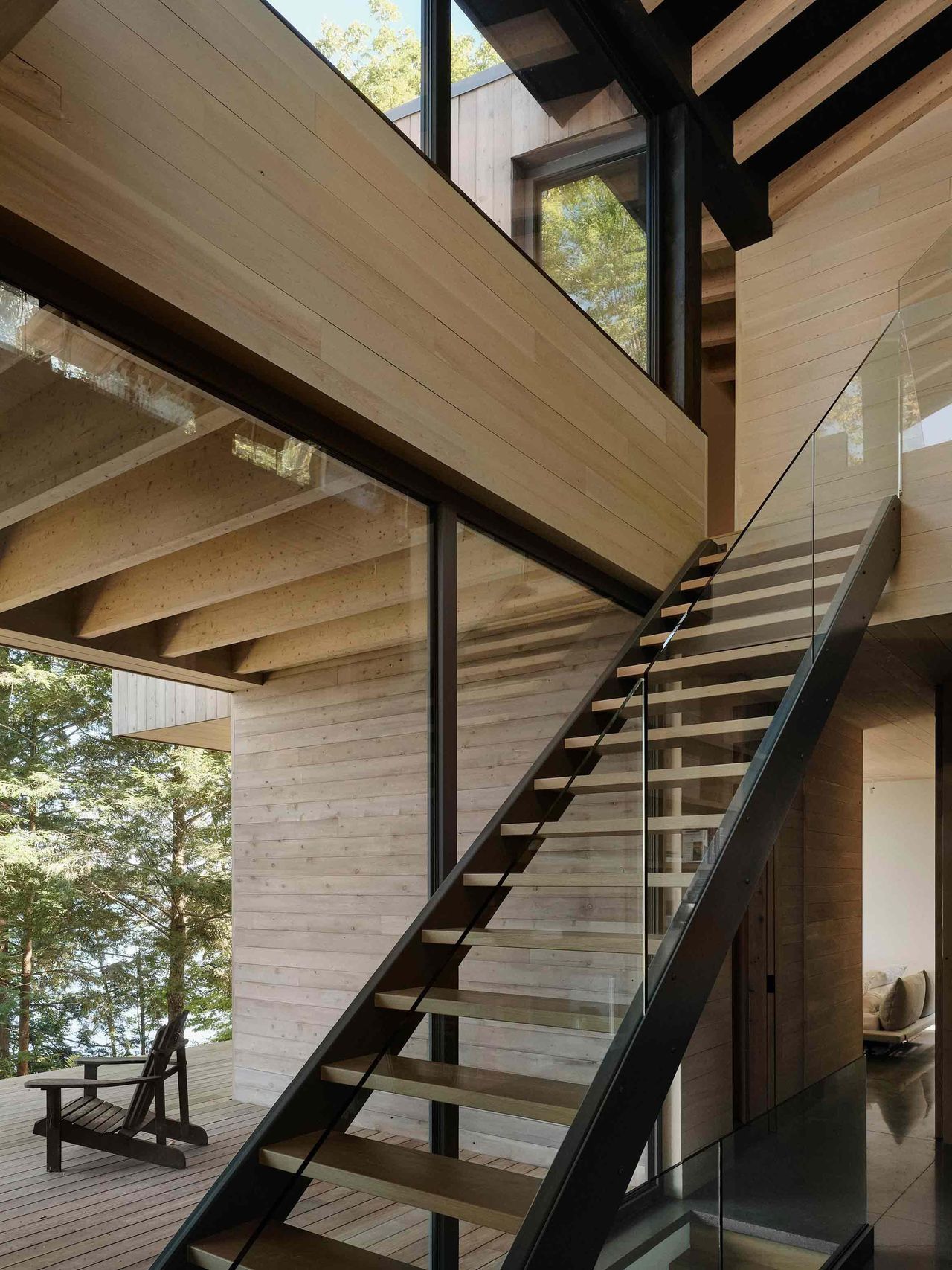 Interior views of the Counter-Slope House