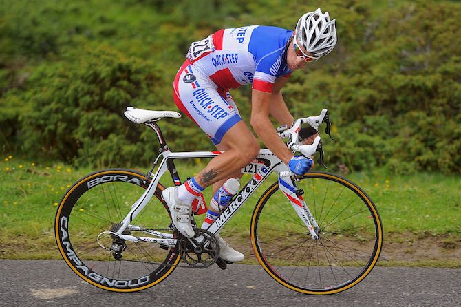 On the attack as French champion at the 2011 Tour de France