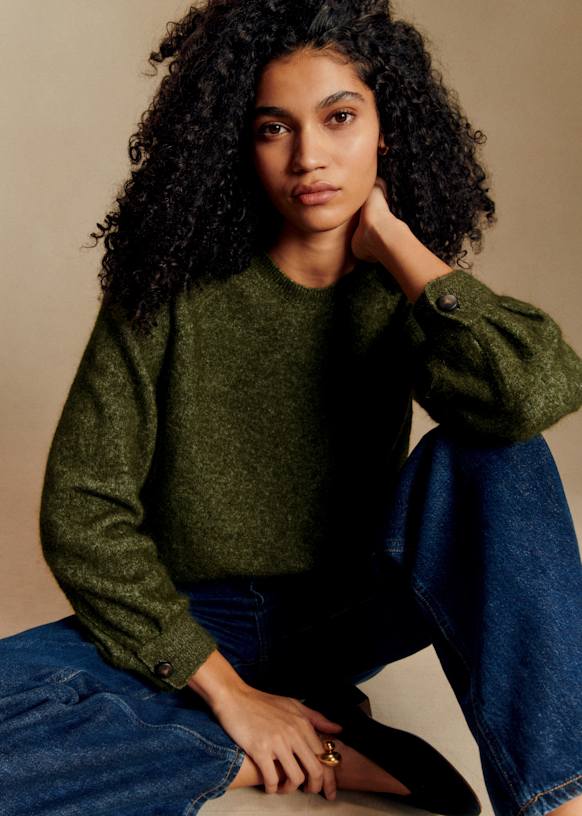 Louisa Jumper - Perfect Green - Merino Wool - Sézane