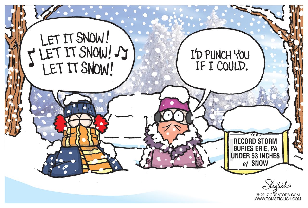 Editorial cartoon U.S. Erie Pennsylvania snow weather