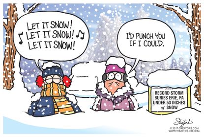 Editorial cartoon U.S. Erie Pennsylvania snow weather