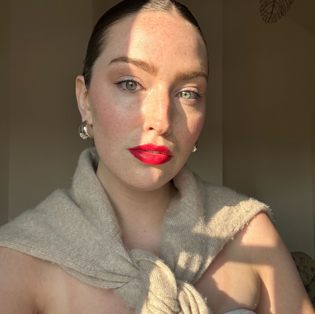 Katie Berohn wearing hot pink liquid lipstick