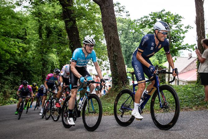 Larry Warbasse (Aqua Blue Sport) chases the lead group on the climb during the US Pro Road Race National Championships on June 24, 2018 in Knoxville, Tennessee