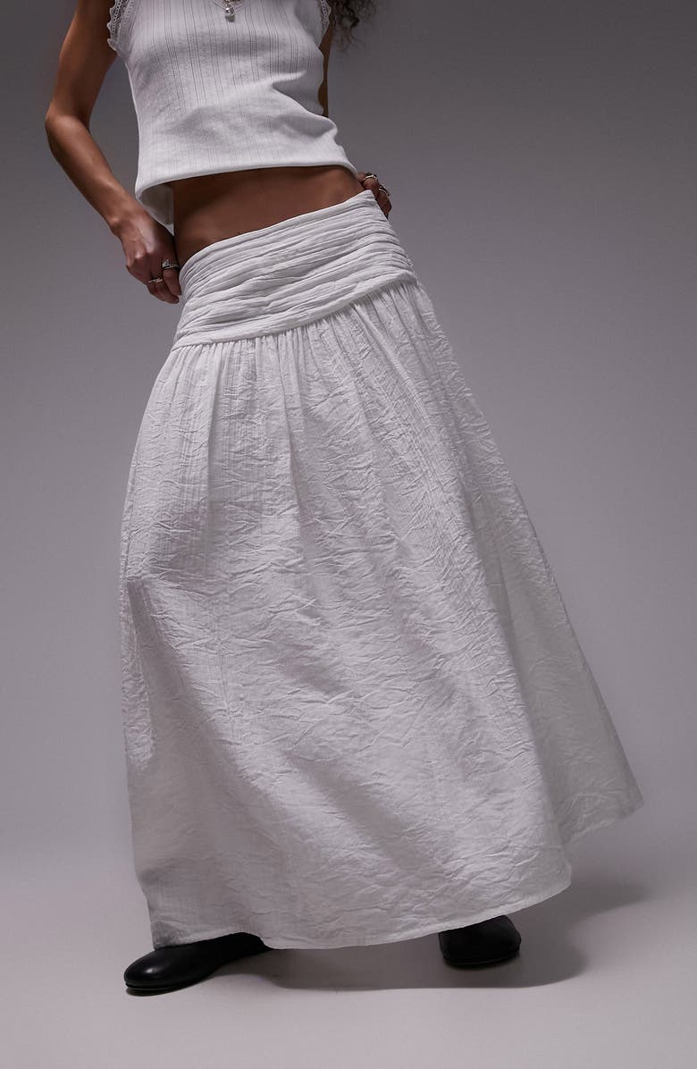 Ruched Waist Maxi Skirt